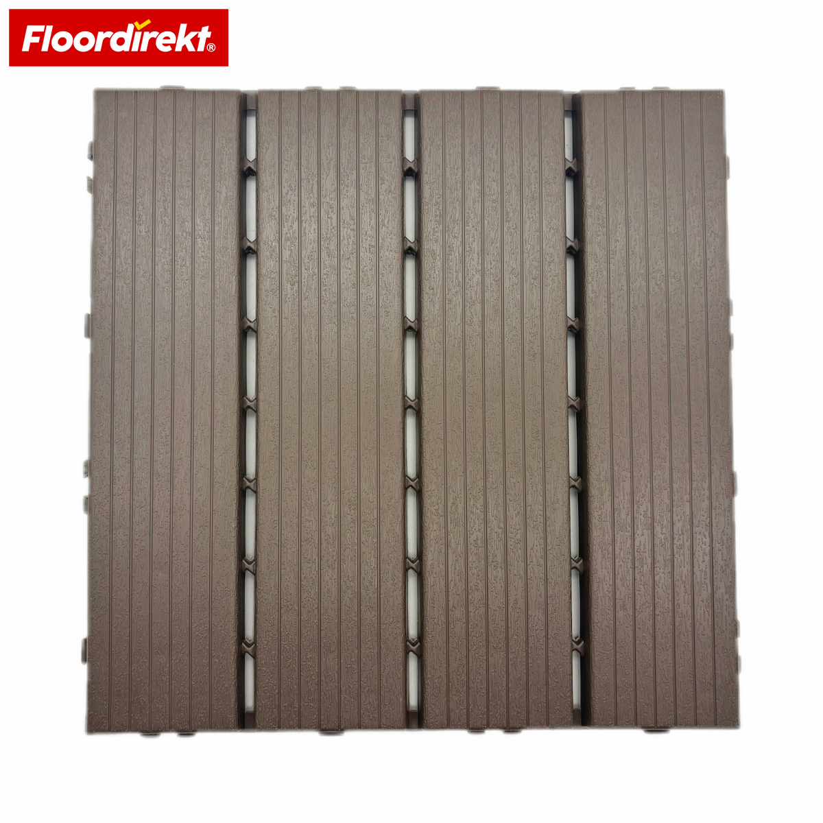 Płytki tarasowe | Majestic | Brązowy | 30x30 cm Płytki klik w wyglądzie drewnianych desek | Odporne na warunki pogodowe i łatwe w pielęgnacji