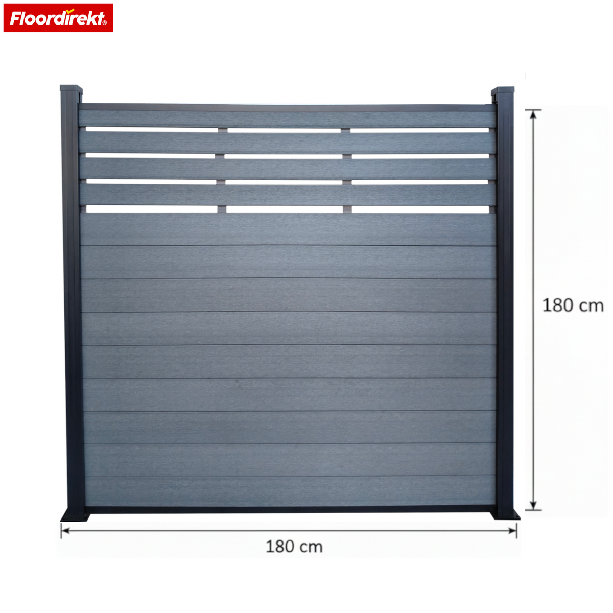 Ogrodzenie WPC Elba | 180x180 cm Antracyt | Odporne na warunki pogodowe, UV-stabilne i łatwe w pielęgnacji z aluminiowymi słupkami