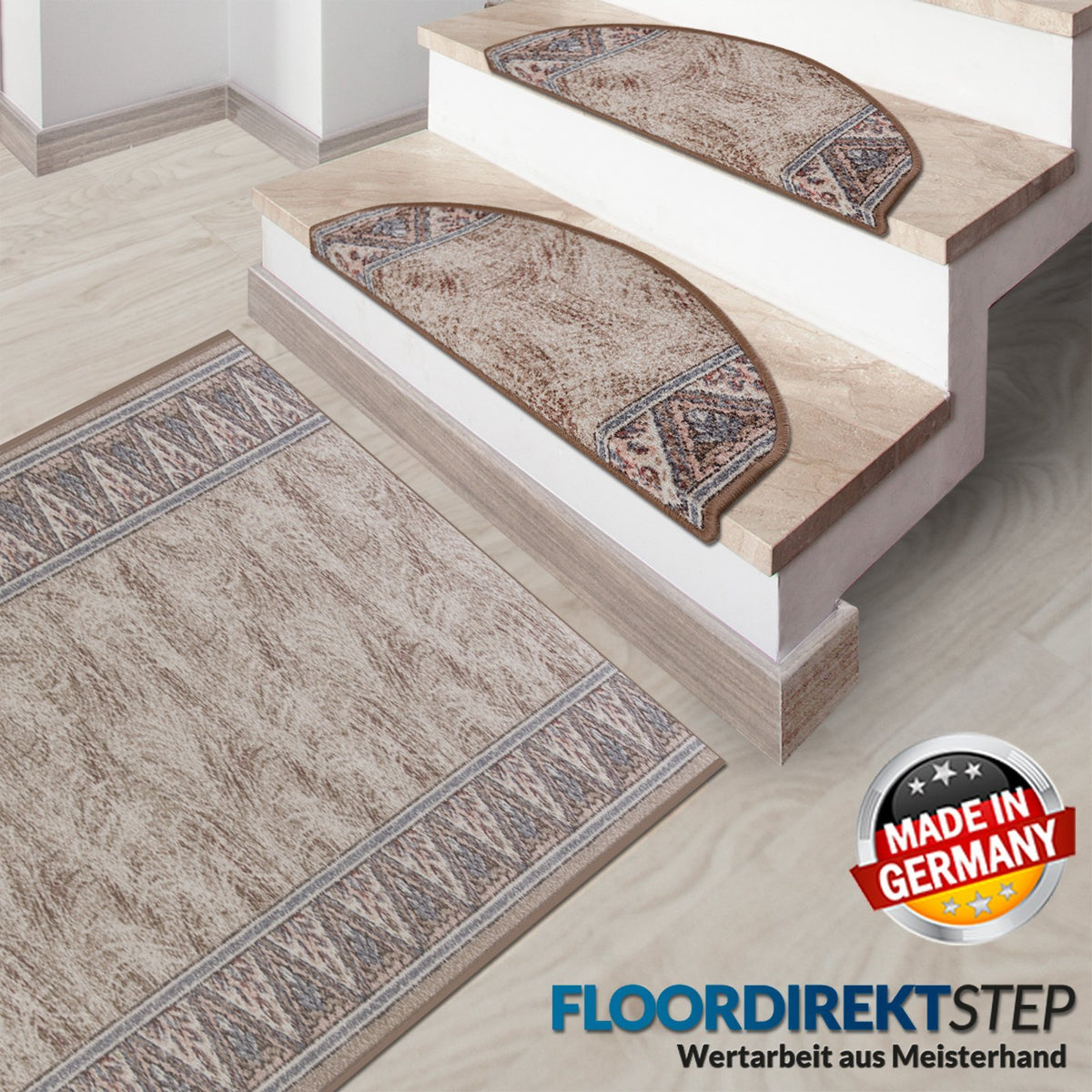 Stufenmatte Elota | Półokrągła oder eckig | Brązowy