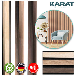 Panele akustyczne o wyglądzie drewna | Ponadczasowy design zapewniający przyjemną akustykę pomieszczenia | Dostępne w 3 wzorach i 2 rozmiarach