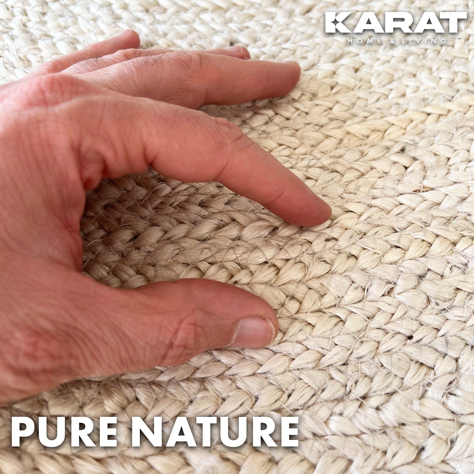 Dywan jutowy Agra | Okrągły | Ręcznie tkany | Wykonany z włókien naturalnych | Różne rozmiary