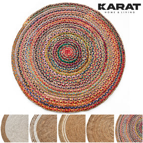 Dywan jutowy Pune | Okrągły | Ręcznie tkany | Wykonany z włókien naturalnych | Różne rozmiary