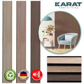Panele akustyczne o wyglądzie drewna | Ponadczasowy design zapewniający przyjemną akustykę pomieszczenia | Dostępne w 3 wzorach i 2 rozmiarach