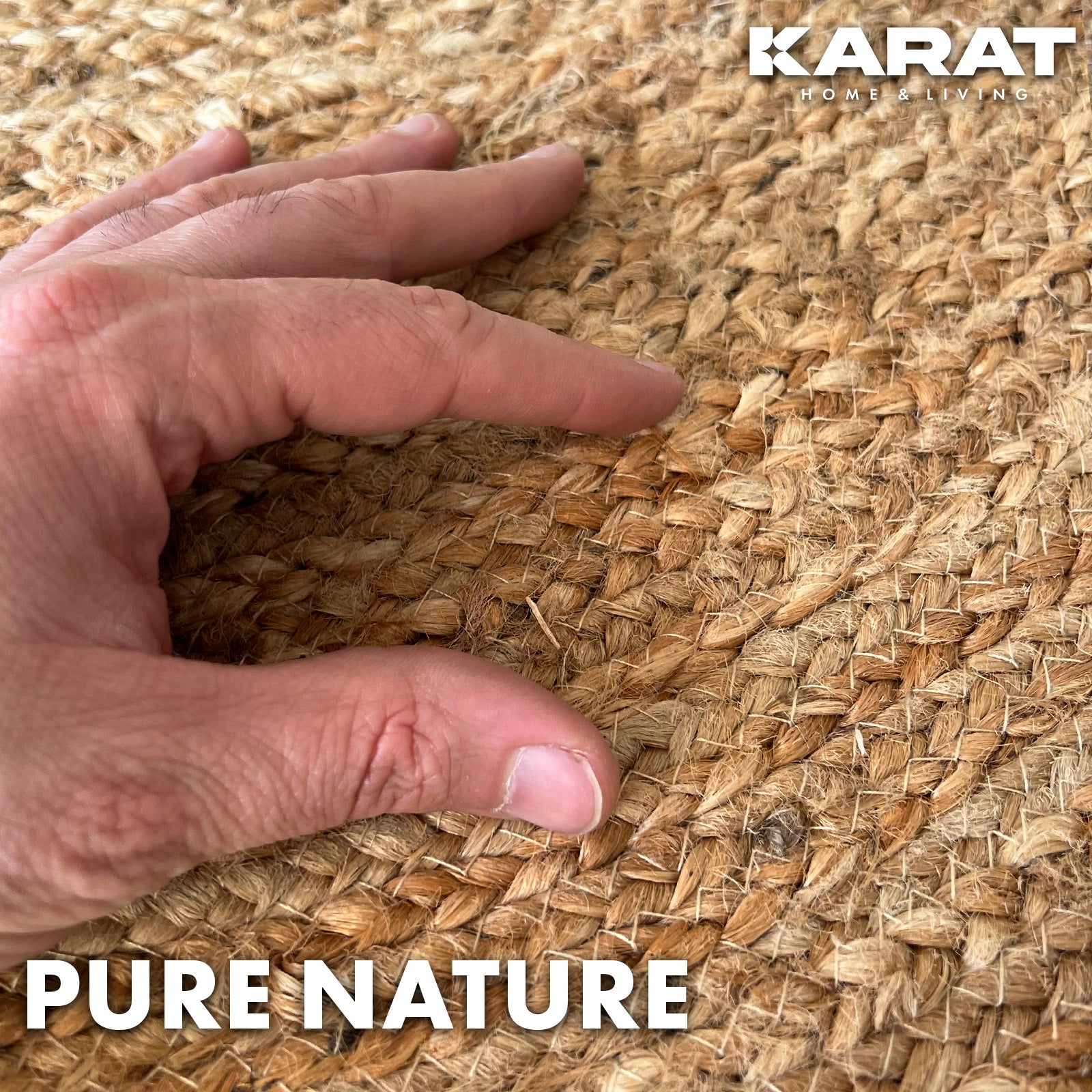 Dywan jutowy Surat | Okrągły | Ręcznie tkany | Wykonany z włókien naturalnych | Różne rozmiary