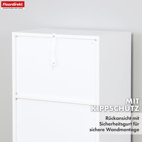 Regał | California | Nowoczesny, oszczędzający miejsce regał MDF z zabezpieczeniem przed przechyleniem w kolorze białym 4-8 otwartych przegródek