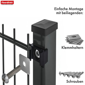 Ogrodzenie panelowe | LIMES | Kompletny zestaw stalowego ogrodzenia w kolorze antracytu z słupkami – do ogrodu, podjazdu i terenów komercyjnych | Dostępne w różnych wysokościach i długościach