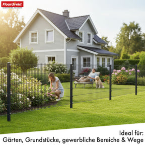 Ogrodzenie panelowe | LIMES | Kompletny zestaw stalowego ogrodzenia w kolorze antracytu z słupkami – do ogrodu, podjazdu i terenów komercyjnych | Dostępne w różnych wysokościach i długościach