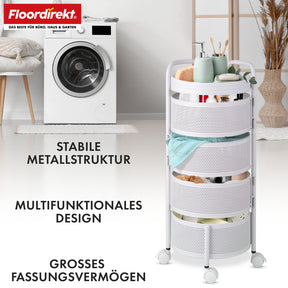 Wózek | Henry | Wózek kuchenny ze stali na kółkach | Wózek serwisowy | 3 lub 5 poziomów | Biały & Czarny