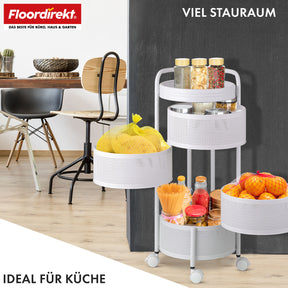 Wózek | Henry | Wózek kuchenny ze stali na kółkach | Wózek serwisowy | 3 lub 5 poziomów | Biały & Czarny