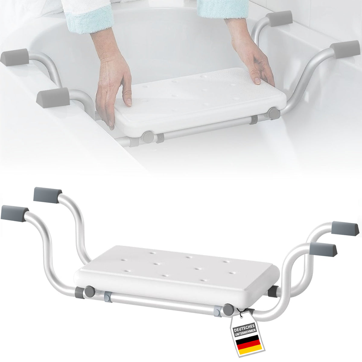 Siedzisko wannowe | Levi | Regulowane i antypoślizgowe siedzisko aluminiowe | Nośność do 150 kg