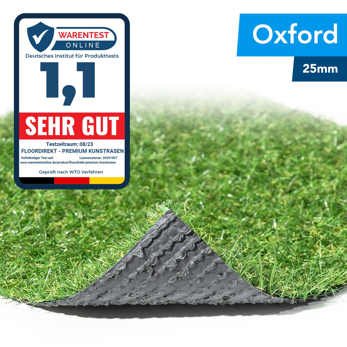 ✂ Sztuczna trawa Oxford | Wysokość: 25 mm | Waga: 1600 g/m²