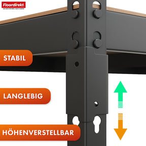Regały do dużych obciążeń | Rhino | Regały magazynowe z 5 półkami | Nośność 1050 kg | Innowacyjny system wtykowy | W różnych kolorach i rozmiarach