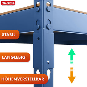 Regały do dużych obciążeń | Rhino | Regały magazynowe z 5 półkami | Nośność 1050 kg | Innowacyjny system wtykowy | W różnych kolorach i rozmiarach