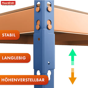 Regały do dużych obciążeń | Rhino | Regały magazynowe z 5 półkami | Nośność 1050 kg | Innowacyjny system wtykowy | W różnych kolorach i rozmiarach