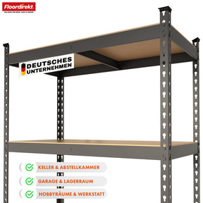 Regały do dużych obciążeń | Rhino | Regały magazynowe z 5 półkami | Nośność 1050 kg | Innowacyjny system wtykowy | W różnych kolorach i rozmiarach