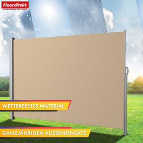 Markiza boczna aluminiowa | Osłona przeciwsłoneczna i prywatności na taras, balkon i do ogrodu | Ochrona UV, nieprzezroczysta i wodoodporna | Różne kolory i rozmiary