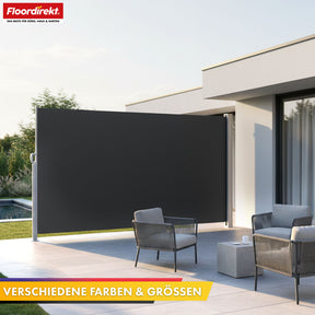 Markiza boczna aluminiowa | Osłona przeciwsłoneczna i prywatności na taras, balkon i do ogrodu | Ochrona UV, nieprzezroczysta i wodoodporna | Różne kolory i rozmiary