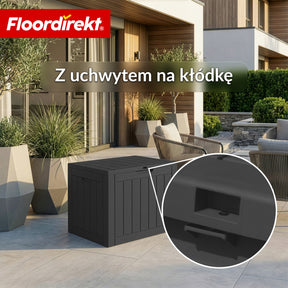 Skrzynia ogrodowa w wyglądzie drewna | Wodoodporna skrzynia na poduszki na taras i balkon | 118L / 270L / 300L