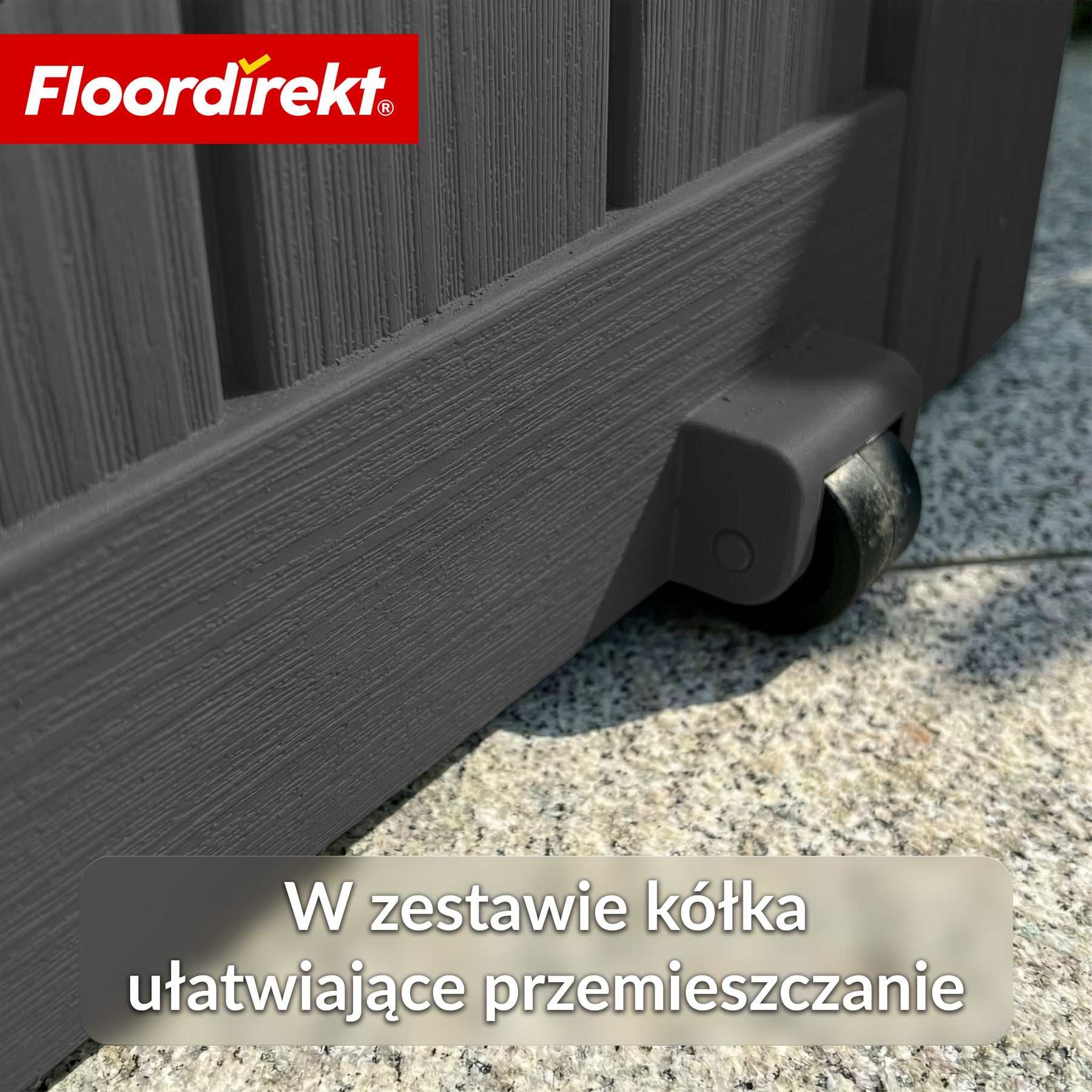 Skrzynia ogrodowa w wyglądzie drewna | Wodoodporna skrzynia na poduszki na taras i balkon | 118L / 270L / 300L