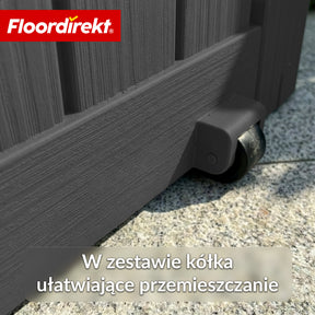 Skrzynia ogrodowa w wyglądzie drewna | Wodoodporna skrzynia na poduszki na taras i balkon | 118L / 270L / 300L