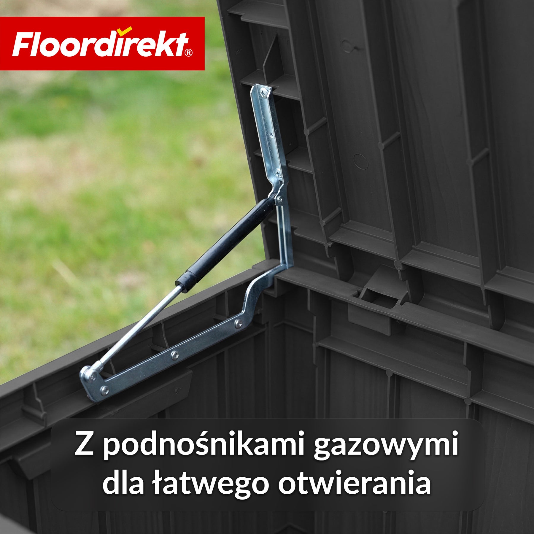 Skrzynia ogrodowa w wyglądzie drewna | Wodoodporna skrzynia na poduszki na taras i balkon | 118L / 270L / 300L
