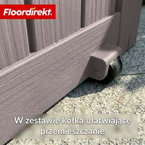 Skrzynia ogrodowa w wyglądzie drewna | Wodoodporna skrzynia na poduszki na taras i balkon | 118L / 270L / 300L