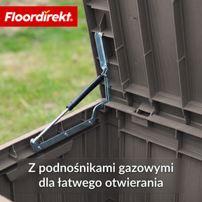 Skrzynia ogrodowa w wyglądzie drewna | Wodoodporna skrzynia na poduszki na taras i balkon | 118L / 270L / 300L