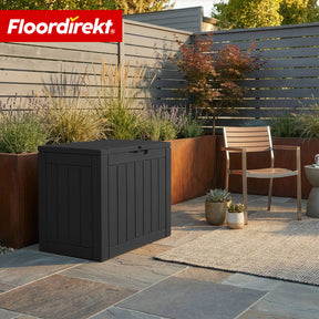 Skrzynia ogrodowa w wyglądzie drewna | Wodoodporna skrzynia na poduszki na taras i balkon | 118L / 270L / 300L