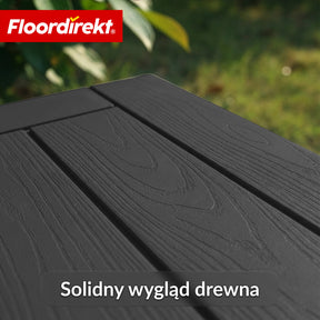 Skrzynia ogrodowa w wyglądzie drewna | Wodoodporna skrzynia na poduszki na taras i balkon | 118L / 270L / 300L