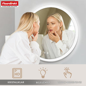 Lustro łazienkowe z oświetleniem LED | Liora | Obsługa dotykowa z funkcją przeciwmgielną i 3 kolorami światła do wyboru | Dostępne w różnych rozmiarach