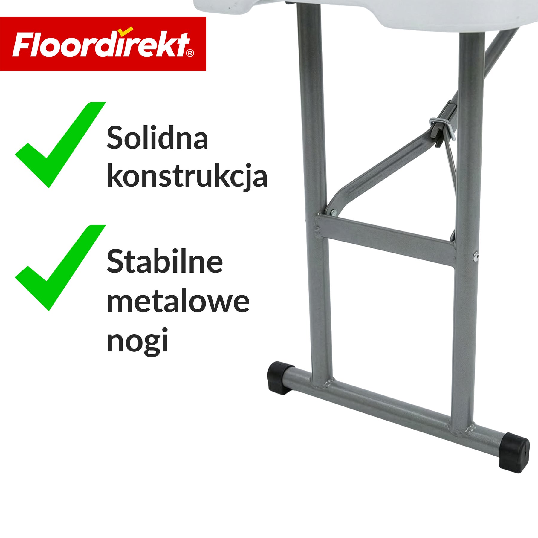 Ławka ogrodowa | Chiba | Składana ławka 183 cm w kolorze białym, odporna na warunki atmosferyczne i do 320 kg obciążenia