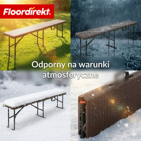 Ławka ogrodowa | Kagawa | Składana, odporna na warunki atmosferyczne ławka 183 cm w kolorze brązowym do ogrodu, na balkon & imprezy
