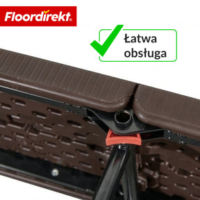 Ławka ogrodowa | Kagawa | Składana, odporna na warunki atmosferyczne ławka 183 cm w kolorze brązowym do ogrodu, na balkon & imprezy
