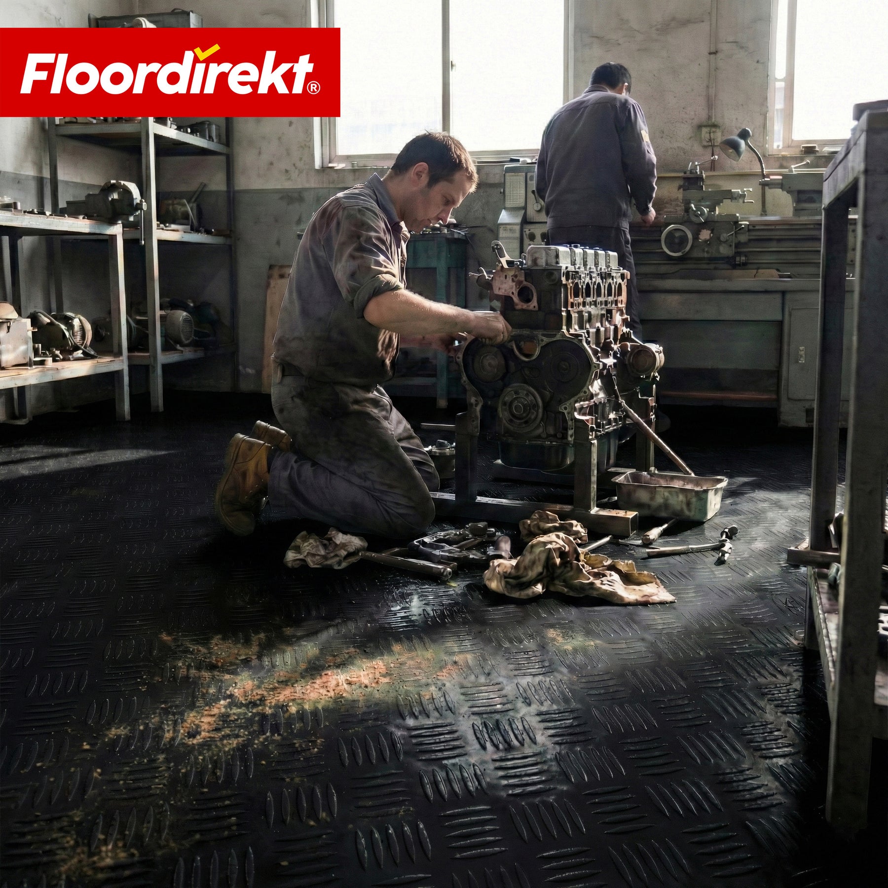 Wykładzina PVC | Bullet | Wzór blachy ryflowanej | Antypoślizgowa & Łatwa w czyszczeniu | Na metry / Cięcie na wymiar | Szerokość 110 cm