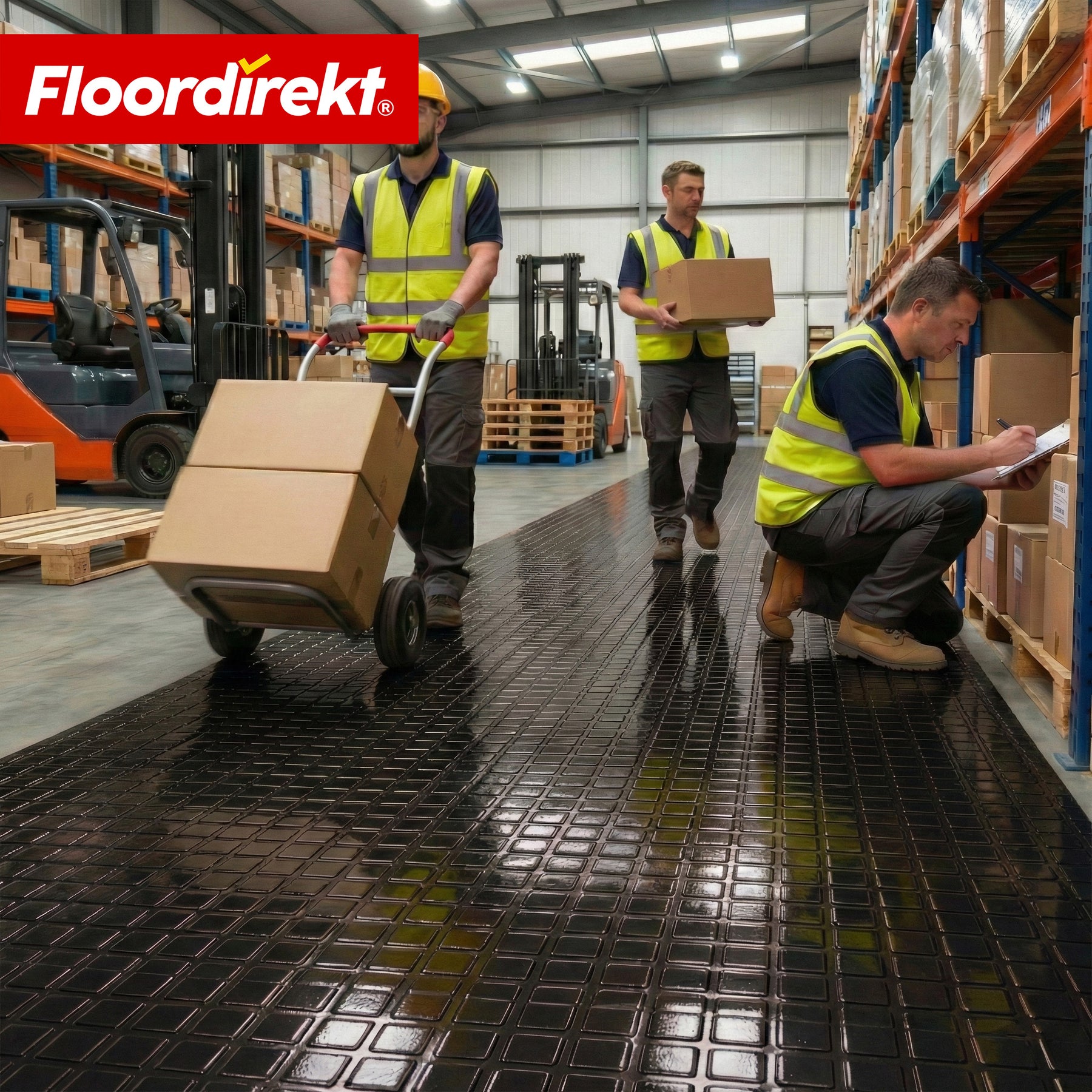 Wykładzina PVC | Check Quadra | Wzór kwadratowy | Antypoślizgowa i łatwa w czyszczeniu | Na metry / cięcie na wymiar | Szerokość 110 cm