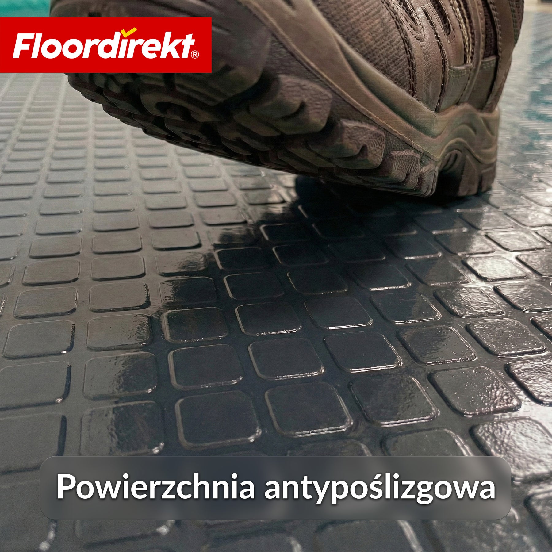 Wykładzina PVC | Check Quadra | Wzór kwadratowy | Antypoślizgowa i łatwa w czyszczeniu | Na metry / cięcie na wymiar | Szerokość 110 cm