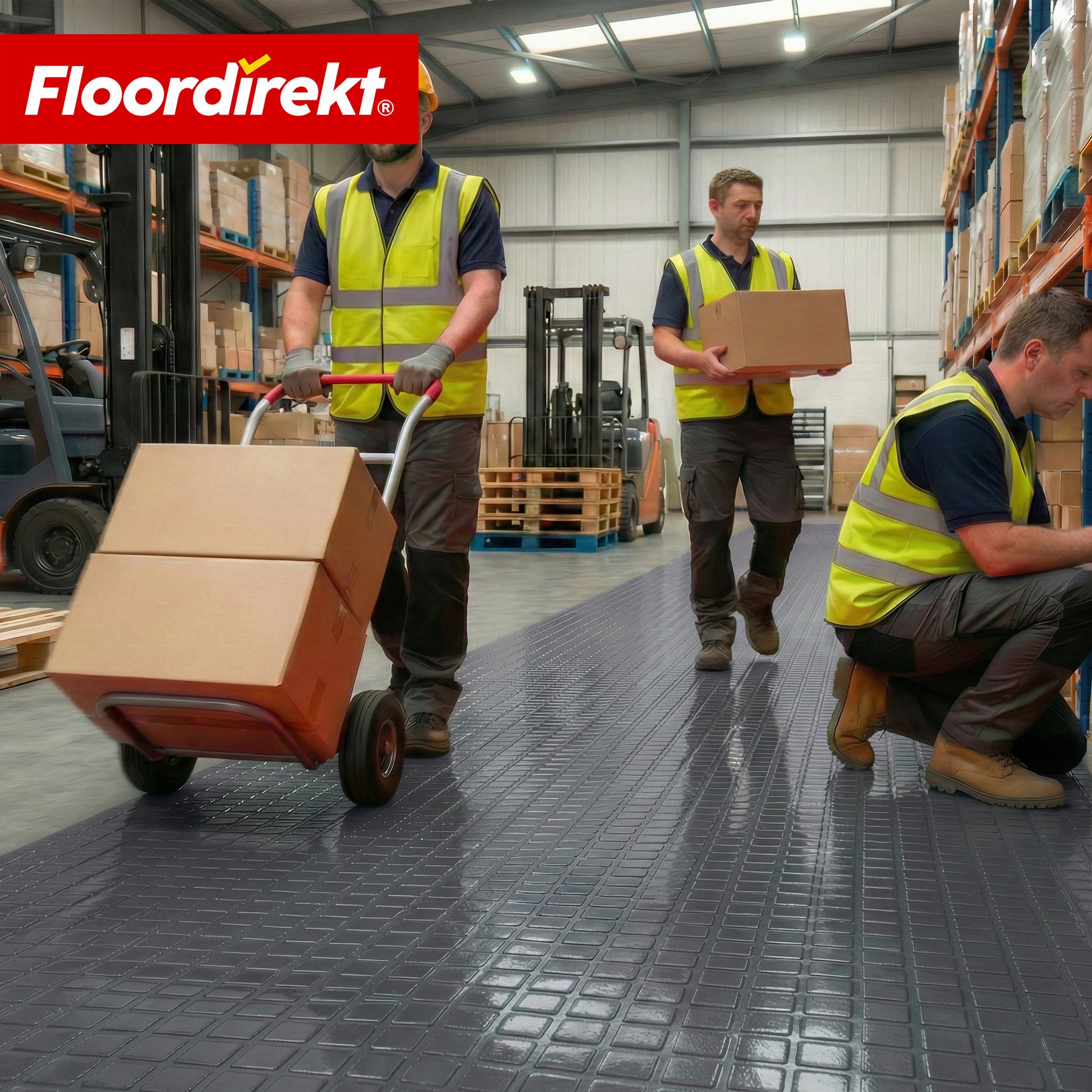 Wykładzina PVC | Check Quadra | Wzór kwadratowy | Antypoślizgowa i łatwa w czyszczeniu | Na metry / cięcie na wymiar | Szerokość 110 cm