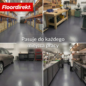 PVC wykładzina podłogowa | Coin Mirror | faktura coin (płaskie wypustki) | antypoślizgowa i łatwa w pielęgnacji | na metry / cięcie na wymiar | szerokość 110 cm