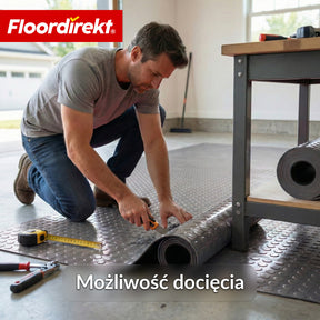 PVC wykładzina podłogowa | Coin Mirror | faktura coin (płaskie wypustki) | antypoślizgowa i łatwa w pielęgnacji | na metry / cięcie na wymiar | szerokość 110 cm