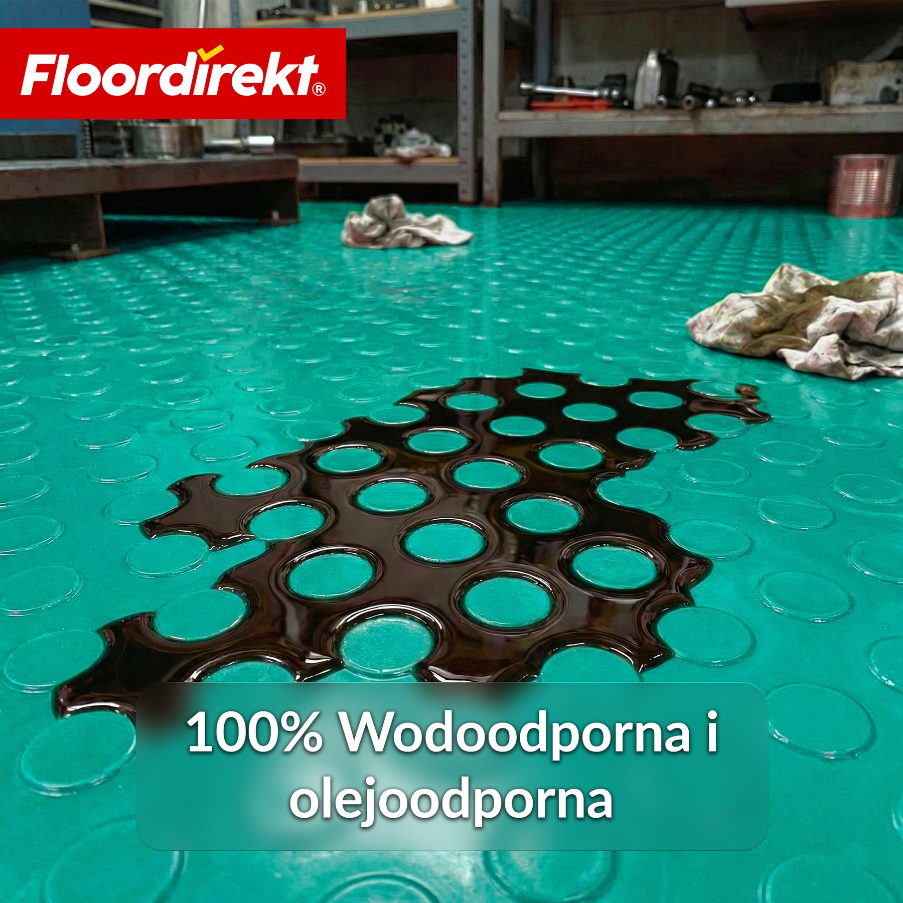 PVC wykładzina podłogowa | Coin Mirror | faktura coin (płaskie wypustki) | antypoślizgowa i łatwa w pielęgnacji | na metry / cięcie na wymiar | szerokość 110 cm