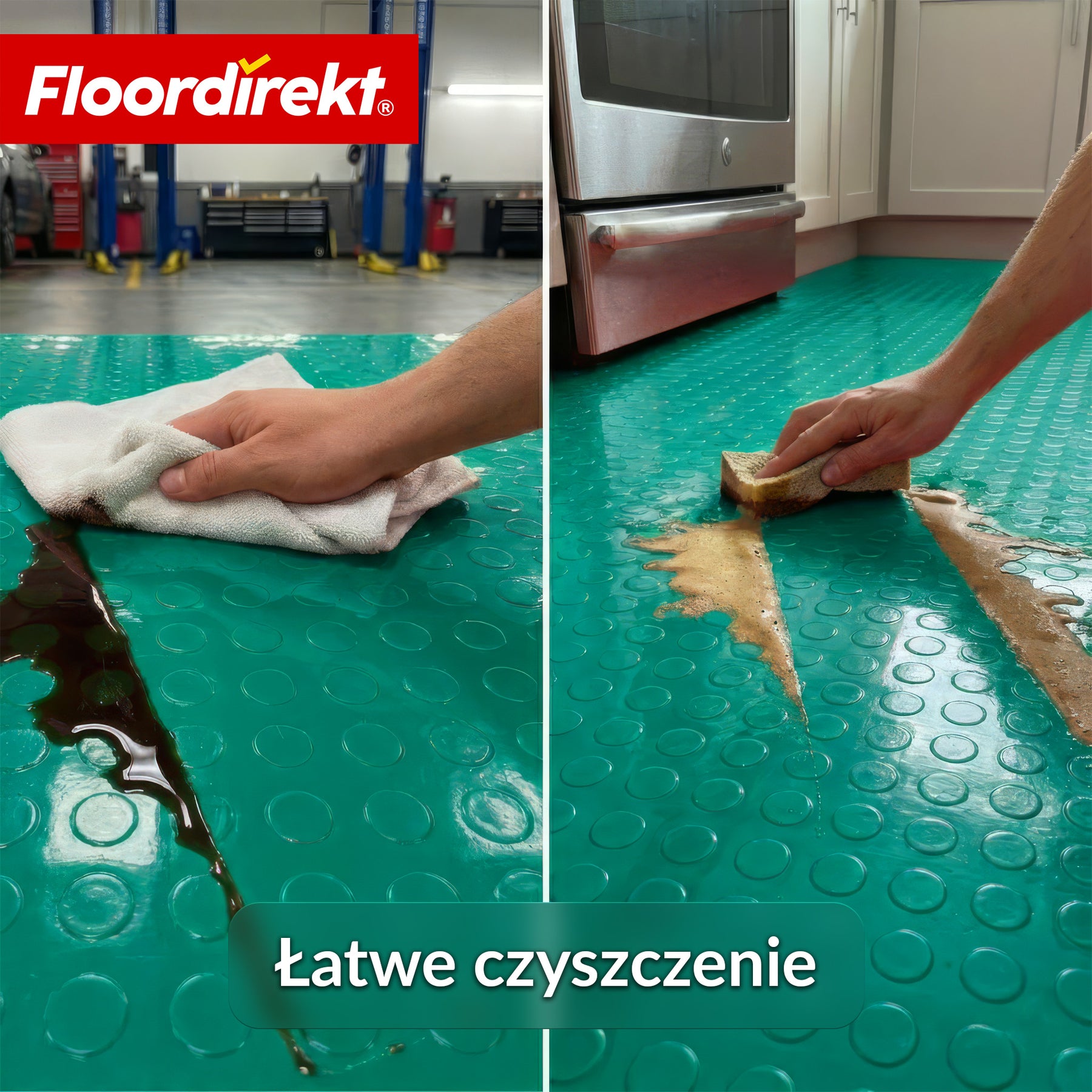 PVC wykładzina podłogowa | Coin Mirror | faktura coin (płaskie wypustki) | antypoślizgowa i łatwa w pielęgnacji | na metry / cięcie na wymiar | szerokość 110 cm