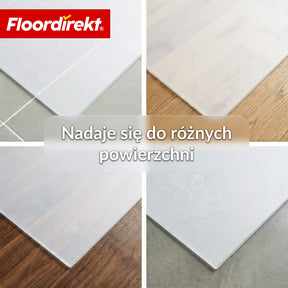 Mata ochronna na podłogę | Neo Milky | Półprzezroczysta mata pod krzesło biurowe w kolorze mlecznym na wymiar do twardych podłóg
