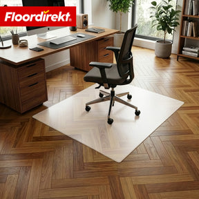 Mata ochronna na podłogę | Neo Milky | Półprzezroczysta mata pod krzesło biurowe w kolorze mlecznym na wymiar do twardych podłóg