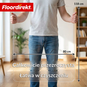 Mata ochronna na podłogę | Secura | Przezroczysta 80 × 118 cm | 5 mm nietłukąca mata PVC pod krzesło biurowe do parkietu, paneli & dywanu