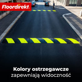 Próg zwalniający Pico | gumowy próg drogowy do 30 t | próg spowalniający żółto-czarny 100 x 30 cm