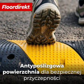 Próg zwalniający Pico | gumowy próg drogowy do 30 t | próg spowalniający żółto-czarny 100 x 30 cm