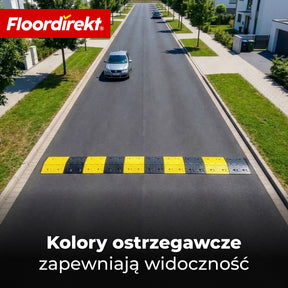 Próg zwalniający Vento | 2-częściowy z gumy | próg drogowy do 30 t | próg spowalniający żółto-czarny