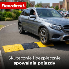 Próg zwalniający Vento | 2-częściowy z gumy | próg drogowy do 30 t | próg spowalniający żółto-czarny