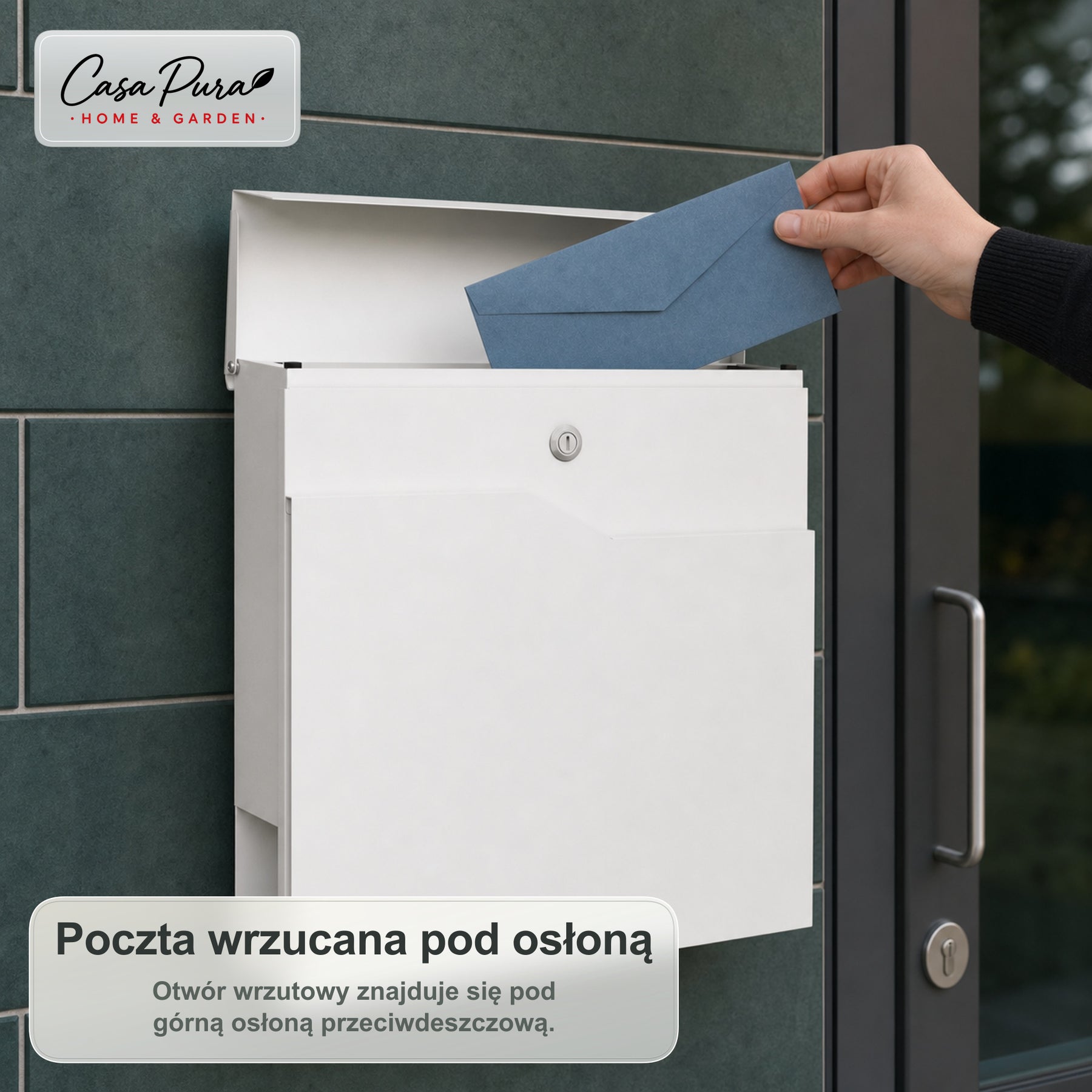 Skrzynka pocztowa | Claude | Skrzynka na listy z Uchwytem na Gazety | Biała | Zamykana na Klucz