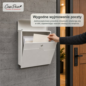 Skrzynka pocztowa | Claude | Skrzynka na listy z Uchwytem na Gazety | Biała | Zamykana na Klucz